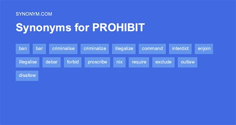 prohibit synonym|Prohibit synonyms, prohibit antonyms